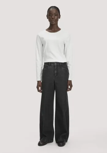 hessnatur, hessnatur Damen Jeans VONNA Super Wide Leg BETTER RECYCLING aus Bio-Denim - schwarz - Größe 26/34