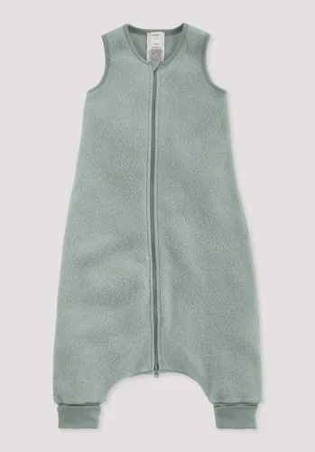 hessnatur, hessnatur Baby Fleece Schlafsack aus Bio-Baumwolle - grün - Größe 102cm