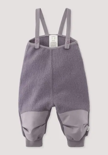 hessnatur, hessnatur Baby Wollwalk Latzhose aus Bio-Merinowolle mit Nature Shell - lila - Größe 74/80
