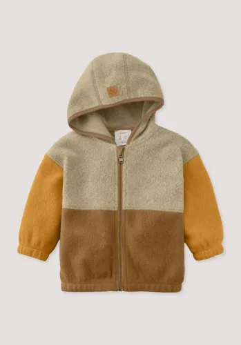 hessnatur, hessnatur Baby Fleece Jacke reiner Bio-Baumwolle - orange Grösse74/80