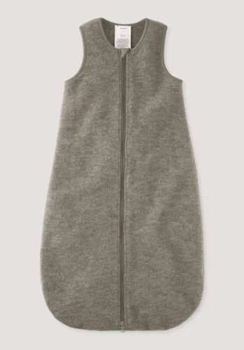 hessnatur, hessnatur Baby Wollfleece Schlafsack aus Schurwolle - grau - Größe 110cm