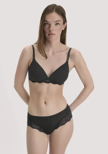 hessnatur, hessnatur Damen Spacer-BH PURE SENSE LACE gemoldet aus TENCEL? Modal - schwarz - Größe 85B