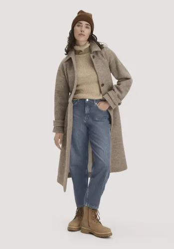 hessnatur, hessnatur Damen Mantel Relaxed aus Rhön- und europäischer Schurwolle - beige Grösse34