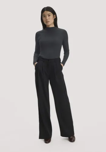 hessnatur, hessnatur Damen Gewebe Hose Wide Leg aus TENCEL? Lyocell - schwarz - Größe 34