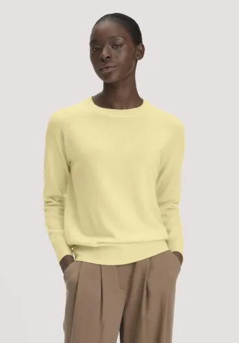 hessnatur, hessnatur Damen Pullover Relaxed BETTER RECYCLING aus Cashmere mit Recycling-Anteil - gelb - Größe XXL