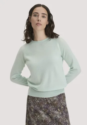 hessnatur, hessnatur Damen Pullover Relaxed BETTER RECYCLING aus Cashmere mit Recycling-Anteil - grün - Größe L