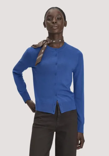 hessnatur, hessnatur Damen Strickjacke Regular aus Merino-Schurwolle - blau GrösseXS