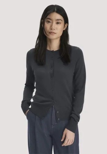 hessnatur, hessnatur Damen Strickjacke Regular aus Merino-Schurwolle - blau GrösseL