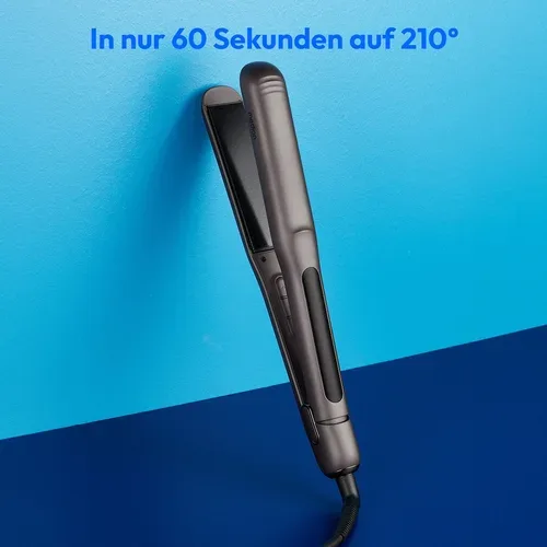 Medion, MEDION LIFE HS1 Glätteisen grau, flexible Keramik-/Turmalin Heizplatten mit Temperatursensor, Display mit Temperaturanzeige, 5 regelbare Hitzestufen (165° - 210°)