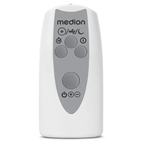 Medion, MEDION LIFE E10 SF Standventilator mit Fernbedienung (MD 18795), 3 Geschwindigkeitsstufen, verstellbarer Höhe, Schwenkfunktion, Timer-Funktion