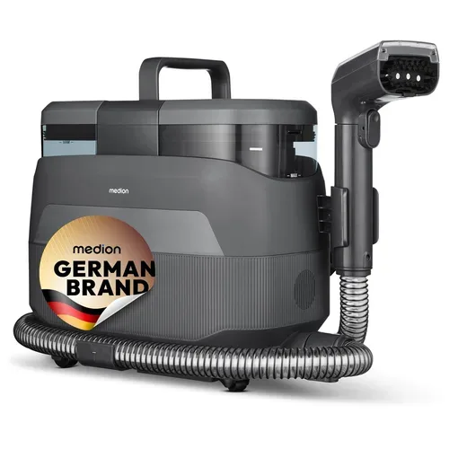 Medion, MEDION X10 UC Polster- und Teppichreiniger (MD100123), 3 Reinigungsmodi, 12 kPa Saugkraft, 1250 ml Frischwassertank, 950 ml Schmutzwassertank, IPX4, mit Tragegriff und Rollen
