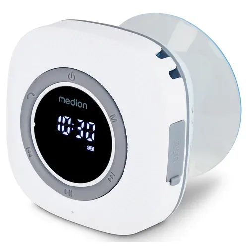 Medion, MEDION LIFE S66884 Duschradio, LED-Display, UKW-Radio, IPX6 Schutz, Bluetooth® 5.0, 30 W Ausgangsleistung (3 W RMS)