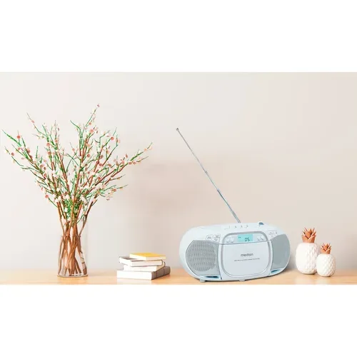 Medion, MEDION LIFE E66476 Tragbare CD-Boombox, CD-Player, Kassettendeck, FM-Radio, USB-MP3-Wiedergabe, 30 Senderspeicher, Batteriebetrieb