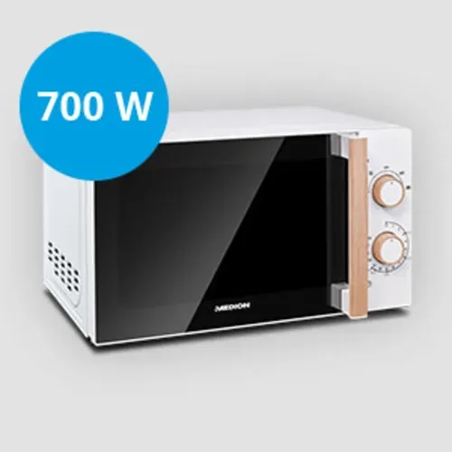 Medion, MEDION LIFE Mikrowelle MD 10596, Holzoptik, Garinnenraum 20 Liter, 700 W, Verspiegelte Tür, 5 Mikrowellen-Leistungsstufen