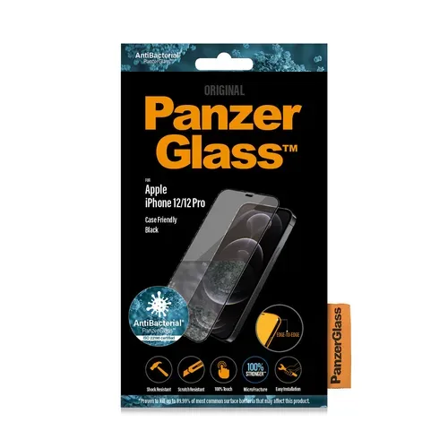 PanzerGlass, PanzerGlass - Folie iPhone 12 Pro Antibakteriell, Schwarz