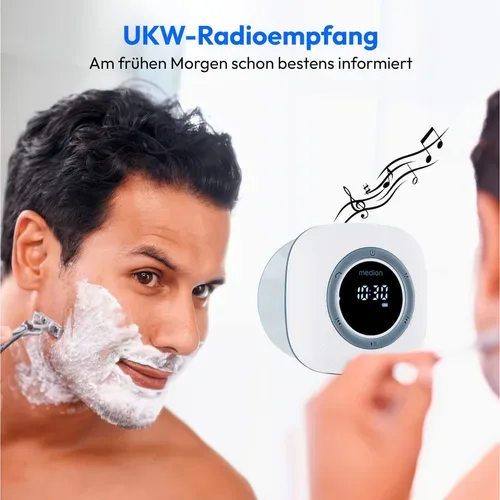 Medion, MEDION LIFE S66884 Duschradio, LED-Display, UKW-Radio, IPX6 Schutz, Bluetooth® 5.0, 30 W Ausgangsleistung (3 W RMS)