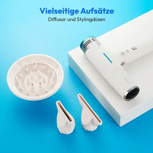 Medion, MEDION LIFE HD2 Haartrockner mit Ionen-Technologie weiß, 1.500 Watt, Selbstreinigungsfunktion, Vielseitige Aufsätze: Stylingdüsen und Diffusor, 3 Temperatur- und 3 Luftstromstufen