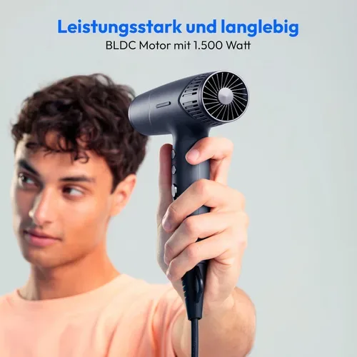 Medion, MEDION LIFE HD2 Haartrockner mit Ionen-Technologie grau, 1.500 Watt, Selbstreinigungsfunktion, Vielseitige Aufsätze: Stylingdüsen und Diffusor, 3 Temperatur- und 3 Luftstromstufen