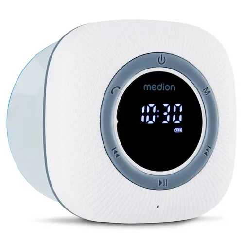 Medion, MEDION LIFE S66884 Duschradio, LED-Display, UKW-Radio, IPX6 Schutz, Bluetooth® 5.0, 30 W Ausgangsleistung (3 W RMS)