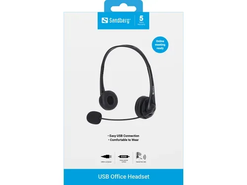 Sandberg, Sandberg -  USB Office Headset, Schwarz