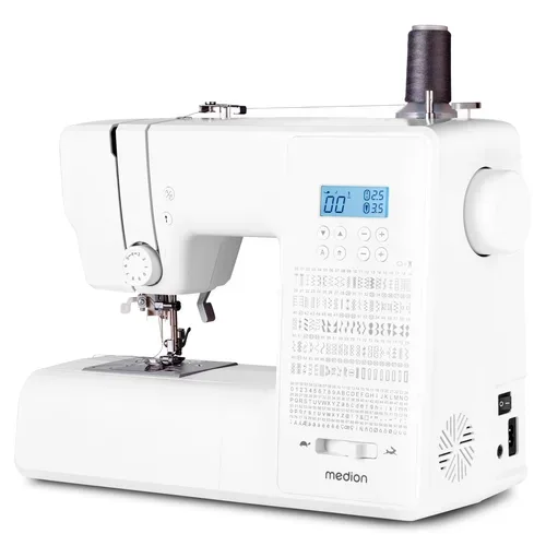 Medion, MEDION LIFE Digitale Nähmaschine SD36 (MD11881) weiß, einstellbare Stichlänge und Stichbreite, 270 Stichmuster, Integriertes Zubehörfach, 36 Watt Motorleistung