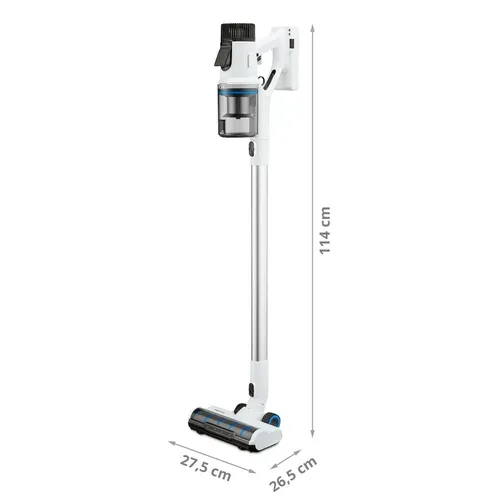 Medion, MEDION P400 W+ Akku-Stielstaubsauger mit elektrischem Wischaufsatz, beutellose Zyklon-Technologie, max. Saugleistung 26 kPa, 700 ml Staubbehälterkapazität, inkl. Austauschakku, integriertes Zubehör und Ladestation