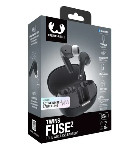 FRESH 'N REBEL, Fresh 'n Rebel Twins Fuse 2 Storm Grey In-Ear Kopfhörer – In Ear Kopfhörer