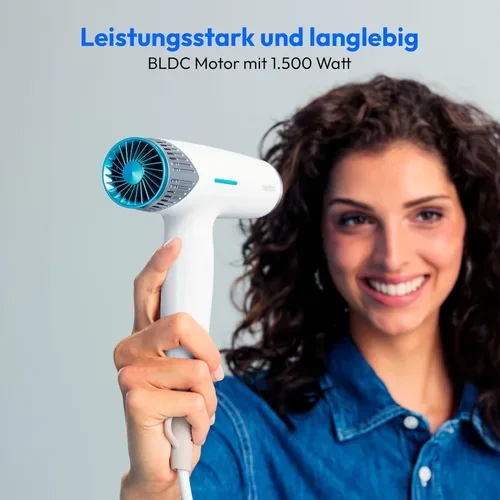 Medion, MEDION LIFE HD2 Haartrockner mit Ionen-Technologie weiß, 1.500 Watt, Selbstreinigungsfunktion, Vielseitige Aufsätze: Stylingdüsen und Diffusor, 3 Temperatur- und 3 Luftstromstufen