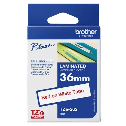 PTOUCH, PTOUCH Band, laminiert rot/weiss TZe-262 PT-3600 36 mm
