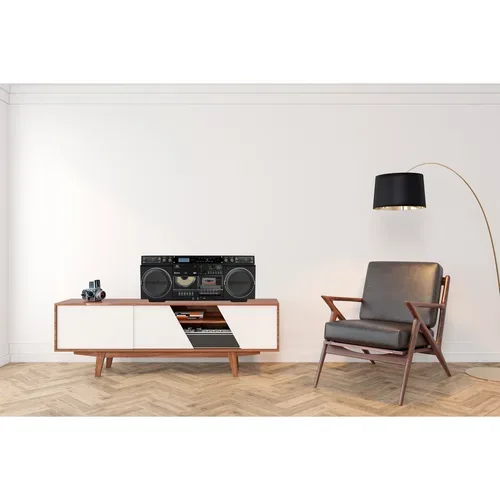 Medion, MEDION LIFE P66538 Retro-Boombox schwarz, DAB+/PLL-UKW Radio, Bluetooth® 5.3 für das Abspielen von Smartphone & Co, CD-Player, Kassettendeck, X-Bass Funktion, 2 x 10 W RMS