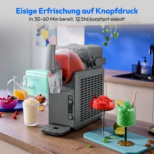Medion, MEDION LIFE Slush-Eismaschine MD12090, 2,6 L Slush-Eis Kapazität, Härtegradkontrolle, 5 Modi,  30?60 Minuten Zubereitungszeit², Abnehmbarer Tank