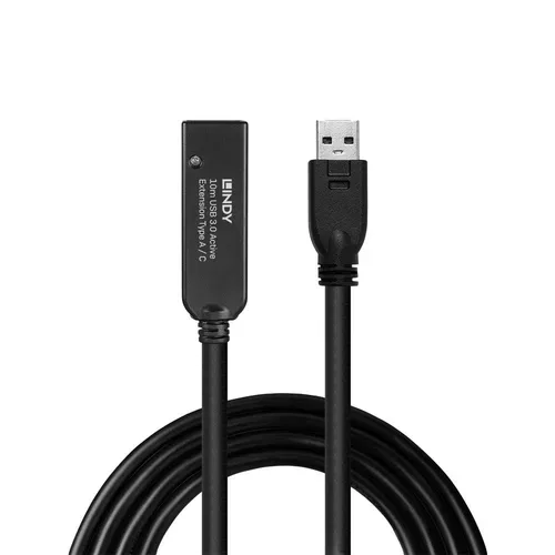 LINDY, LINDY USB-Kabel USB 3.2 Gen1 USB-A Stecker, USB-C® Buchse 10.00 m Schwarz 43376
