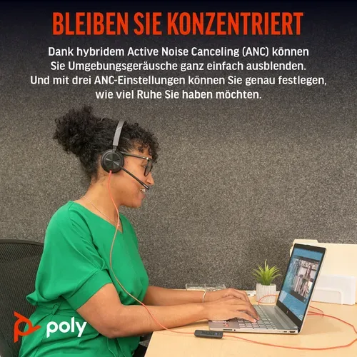 Poly, Poly Blackwire 8225 - Blackwire 8200 series - Headset - On-Ear - kabelgebunden - aktive Rauschunterdrückung