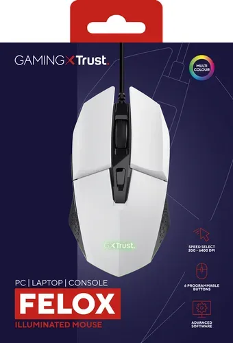 undefined, Trust Gaming-Maus GXT109 Felox Weiss