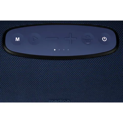 Medion, MEDION LIFE P61762 Tragbarer Bluetooth® Lautsprecher L blau, Dual Illuminated & Lightstrip (RGB-Lichteffekte), Bluetooth® 5.3, integrierter Akku mit bis zu 47 Stunden Laufzeit, robustes & mobiles Design, 2 x 25 W RMS