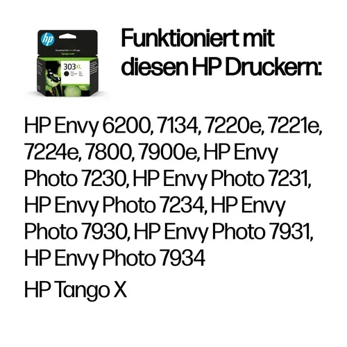 HP, HP H303XLBK Druckerpatronen XL bk - HP No. 303XL BK, T6N04AE für z.B. HP Envy Photo 7134, HP Envy Photo 6230, HP Envy Photo 7230, HP Envy Photo 7900