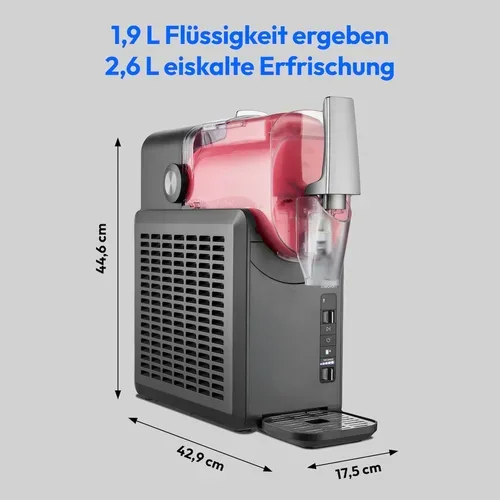 Medion, MEDION LIFE Slush-Eismaschine MD12090, 2,6 L Slush-Eis Kapazität, Härtegradkontrolle, 5 Modi,  30?60 Minuten Zubereitungszeit², Abnehmbarer Tank