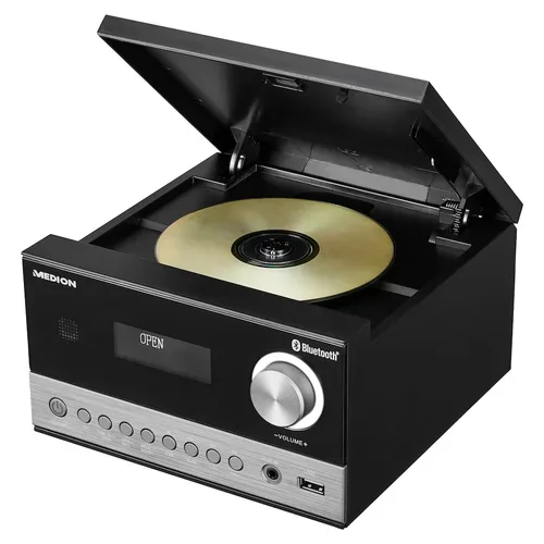 Medion, MEDION LIFE E64088 Micro-Audio-System, DAB+/PLL-UKW Radio, je 30 Senderspeicher,  LCD-Display, Musikwiedergabe via Bluetooth® 5.3 oder USB-Stick, CD-Player, 2 x 5 W RMS