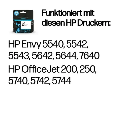 HP, HP H62bk Druckerpatronen bk - HP No. 62 bk, C2P04AE für z.B. HP Envy 5644 e-All-in-One, HP Envy 5640 e-All-in-One, HP OfficeJet 5740, HP Envy 5540