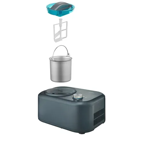 Medion, MEDION LIFE Eismaschine MD 10169, Kapazität für 1 L Eis, kein Vorkühlen notwendig, entnehmbarer Aluminium-Eisbehälter, geeignet für die Zubereitung von Eiscreme, Frozen Yoghurt & Sorbet