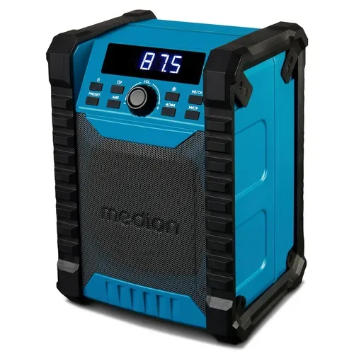 Medion, MEDION LIFE E65895 Baustellenradio, PLL-UKW Radio, Bluetooth® 5.4, spritzwassergeschützt (IP54), robustes Gehäuse, 10 W RMS
