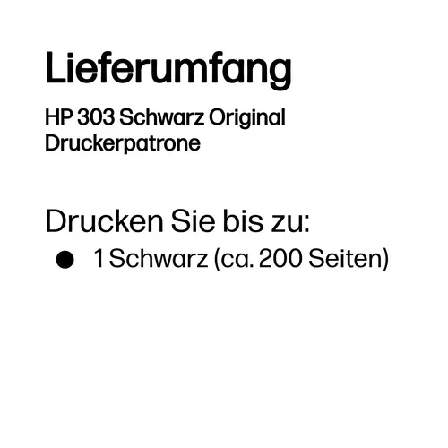 HP, HP H303BK Druckerpatronen bk - HP No. 303 BK, T6N02AE für z.B. HP Envy Photo 7134, HP Envy Photo 6230, HP Envy Photo 7230, HP Envy Photo 7900
