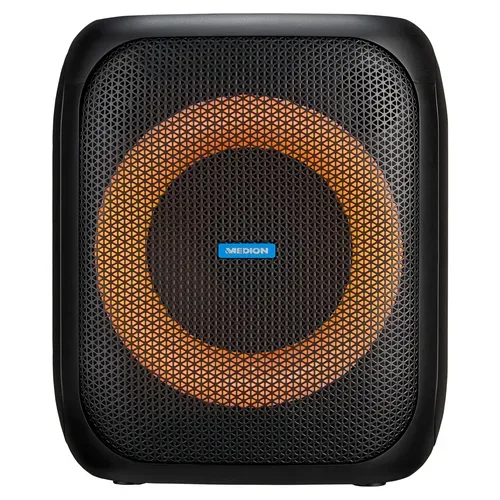 Medion, MEDION LIFE® S61991 Partylautsprecher, tragbares Bluetooth®-Soundsystem. Bluetooth® 5.3 für kabellose Musikübertragung, verschiedene Lichteffekte, integrierter Akku, TWS-Funktion, 50 W RMS