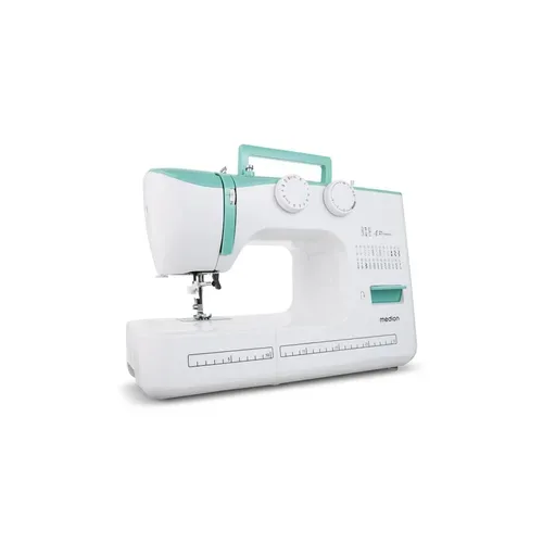 Medion, MEDION LIFE Freiarm-Nähmaschine SM60 (MD10689) türkis, einstellbare Stichlänge und Stichbreite, automatischer Einfädler, 60 verschiedene Stichmuster, integriertes Zubehörfach, 60 Watt Motorleistung