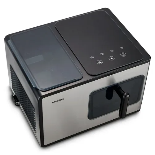 Medion, MEDION LIFE Nugget Eiswürfelbereiter MD 11960, 2 L Wassertank, schnelle Zubereitungszeit, Elektronisches Bedienfeld und LED Display, Herausnehmbarer Eiswürfelkorb, Selbstreinigung