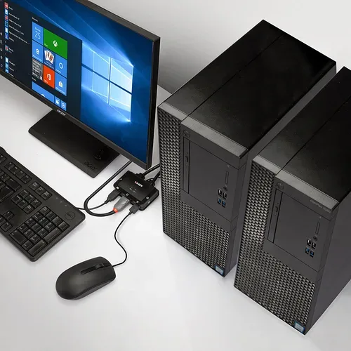 LINDY, LINDY - 42344 TastaturVideoMaus (KVM)-Switch Rack-Einbau Schwarz