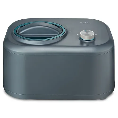 Medion, MEDION LIFE Eismaschine MD 10169, Kapazität für 1 L Eis, kein Vorkühlen notwendig, entnehmbarer Aluminium-Eisbehälter, geeignet für die Zubereitung von Eiscreme, Frozen Yoghurt & Sorbet