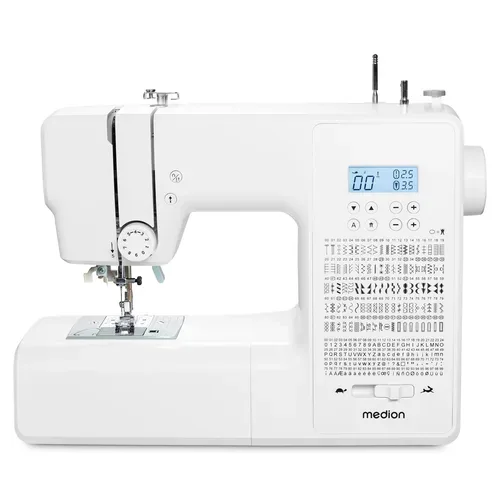 Medion, MEDION LIFE Digitale Nähmaschine SD36 (MD11881) weiß, einstellbare Stichlänge und Stichbreite, 270 Stichmuster, Integriertes Zubehörfach, 36 Watt Motorleistung