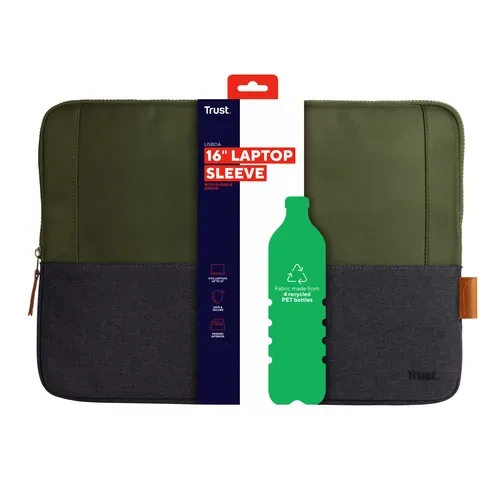 Trust Computer, Trust Computer - Lisboa 16in Laptop Sleeve Green, Grün, 4X180CM