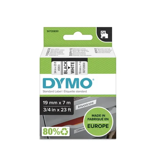 DYMO, DYMO Schriftband D1 schwarz/weiss S0720830 19mm/7m